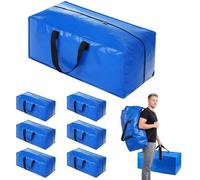 Unyqoos® : Lot de 6 grands sacs de rangement de 92 litres, pliables, avec sangles de sac à dos et longues poignées de transport, fermeture éclair de type L, en PP, résistants à l'eau et à la poussière