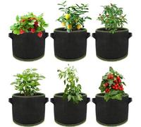Unyqoos® : Lot de 6 sacs de plantation en tissu non tissé, de 20 litres, réutilisables et lavables, avec poignées – idéaux pour les tomates, les pommes de terre et les fleurs (balcon et jardin)