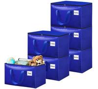 Unyqoos® : Lot de 6 sacs de rangement extra-larges, dimensions 70 x 33 x 40 cm – 100 L, en PE multicouche, avec fermeture éclair et poignées de transport, idéaux pour les déménagements et le stockage