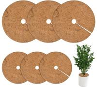 Unyqoos® : Lot de 6 tapis en fibres de noix de coco biodégradables – diamètre d'environ 30/40 cm, protection hivernale pour les plantes en pot et en jardinière