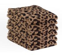 Unyqoos® - Lot de 6 torchons de cuisine, 50x50 cm – 100% coton, haute absorption, lavables jusqu'à 60°C, avec œillet de suspension, s BSCI et Oeko-Tex, couleur beige léopard