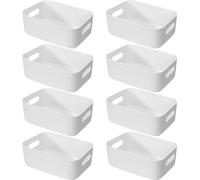 Unyqoos® : Lot de 8 boîtes de rangement en plastique, dimensions 30 x 20 x 12 cm, avec poignées – Boîtes de rangement empilables et multifonctionnelles pour la maison