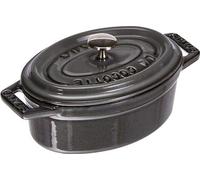 Unyqoos® Mini-cocotte ovale – cocotte ovale, 11 cm, gris graphite, 0,25 litre