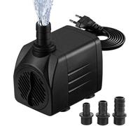 Unyqoos® Mini-pompe de relevage 25W 220V – 1800 l/h, hauteur de refoulement 2 m, débit réglable, 4 ventouses et 3 buses pour aquarium, étang, fontaine de jardin et hydroponie