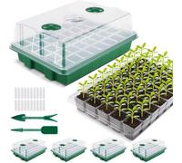 Unyqoos® Mini-serre XL – Kit de germination pour graines et jeunes plants, 38 x 24 x 12 cm, plastique de 1,0 mm sans BPA, ventilation réglable, trous de drainage, empilable