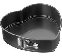 Unyqoos® Moule à gâteau en forme de cœur, 25 x 26 x 7 cm – Moule à pâtisserie classique en forme de cœur, noir, avec revêtement antiadhésif, avec insert, 1 pièce