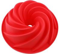 Unyqoos® Moule à manqué en silicone, diamètre 25 cm x profondeur 8,5 cm, rouge – Moule pour génoise, muffins et cupcakes, antiadhésif, résistant à la chaleur jusqu'à 240 °C, adapté au réfrigérateur et