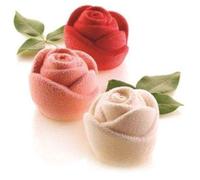 Unyqoos® Moule en silicone en forme de rose, diamètre 70 x hauteur 55 mm – flexible, adapté au four, pour des desserts personnalisés, sucrés ou salés