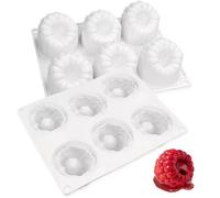 Unyqoos® : Moule en silicone réutilisable – 6 cavités en forme de framboise, de haute qualité, antiadhésif, résistant aux déchirures et stable, idéal pour les desserts et les chocolats
