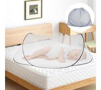 Unyqoos® Moustiquaire pop-up (pliante) – Moustiquaire de voyage et de camping, 200 x 80 x 56 cm, à mailles fines et respirante, facile à transporter