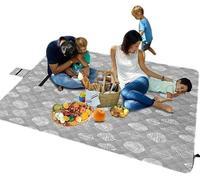 Unyqoos® - Nappe de pique-nique 300 x 200 cm – imperméable, anti-sable, grande taille XXL pour la plage et le camping, en tissu Oxford, lavable, avec poignée de transport