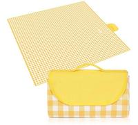 Unyqoos® : Nappe de pique-nique étanche, pliable, 200 x 200 cm – tissu Oxford résistant aux déchirures, compacte (30 x 23 cm) avec poignée de transport et fermeture velcro