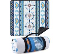 Unyqoos® - Nappe de pique-nique imperméable, extra grande (200 x 200 cm) - pliable, résistante aux taches, avec sangles de transport, espace pour 2 à 4 personnes allongées / 5 à 8 personnes assises, m