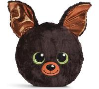 Unyqoos® NICI GLUBSCHIS, coussin en peluche en forme de chauve-souris Wakiki, avec de grands yeux verts brillants, un nez noir brillant et des oreilles en bronze, dimensions : 32 x 32 cm, couleur : no