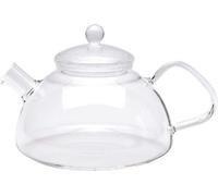 Unyqoos® Nova : Bouilloire en verre borosilicaté, capacité 1,2 litre, couvercle en verre sphérique (Trendglas Jena), résistante à la chaleur, compatible avec tous les types de plaques de cuisson, dime