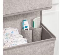 Unyqoos® – Organisateur suspendu pour porte, optimise l'espace avec 3 compartiments, en polypropylène (respirant), dimensions : 33,0 x 11,4 x 91,4 cm, aspect lin, idéal pour les chambres d'enfants, le