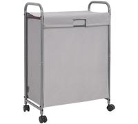 Unyqoos® : Panier à linge étroit avec couvercle et roulettes, capacité de 85 litres – gain de place idéal pour les petits espaces, structure en métal robuste