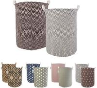 Unyqoos® Panier à linge pliable, 40 litres – 100% coton avec revêtement intérieur étanche en PE, dimensions 45 x 35 cm, tissu robuste de 800 g/m², poignées de transport