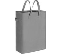 Unyqoos® Panier à linge pliable compact (45 L) – étanche, dimensions : 38 x 20 x 53,5 cm, tissu Oxford 600D à double couche, avec poignée et filet, couleur : gris