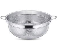 Unyqoos® : Passoire de cuisine en acier inoxydable de haute qualité, 20 cm – micro-perforée, sans nickel, avec double poignée, 3 pieds antidérapants, compatible lave-vaisselle