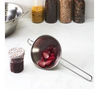 Unyqoos® Passoire en acier inoxydable ergonomique, 18 cm – passoire fine pour la cuisine, idéale pour les sauces, les soupes, les jus et les confitures, avec un manche ergonomique, lavable au lave-vai