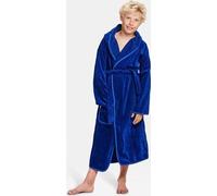 Unyqoos® - Peignoir de bain pour enfant avec capuche, bleu cobalt - 100% velours de coton, taille 10-12 ans (152/158), ceinture à nouer et poche, Oeko-Tex Standard 100