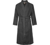 Unyqoos® – Peignoir sauna-waffle unie, couleur anthracite, taille XXL – Kimono en Coton, léger et respirant, taille grande (peut rétrécir d'une taille)
