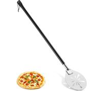 Unyqoos® : Pelle à pizza en acier inoxydable, perforée, avec manche amovible et réglable, de forme ronde, polyvalente pour la pizza, le pain et les pâtisseries