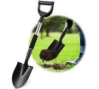 Unyqoos® : pelle de jardin pliante – robuste, multifonctionnelle, 70 cm, en acier avec revêtement inoxydable, manche ergonomique en forme de D, poignées rembourrées, pliable