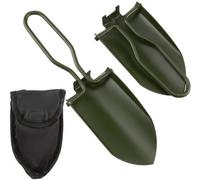 Unyqoos® : Pelle pliante en acier inoxydable compacte de 13 cm – Pelle pliante avec sac de transport, inoxydable, manche poli, idéale pour le jardin, le camping et les activités de plein air