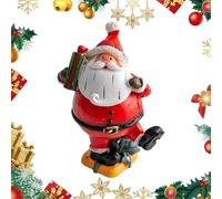 Unyqoos® : Père Noël debout en résine – Décoration de table miniature et festive, 5 x 4 x 7 cm, idéale pour la table, le rebord de fenêtre et le bureau