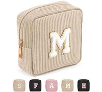 Unyqoos® : Petite trousse de toilette en velours doux, dimensions 12 x 5 x 13 cm – Trousse à maquillage avec compartiments intérieurs et fermeture éclair dorée