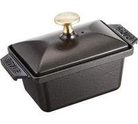 Unyqoos® - Plat à gratin en fonte, 15 x 11 cm - Petit plat de cuisson et de service, noir, intérieur émaillé noir mat, résistant à la chaleur jusqu'à 230°C, compatible avec tous les types de plaques d