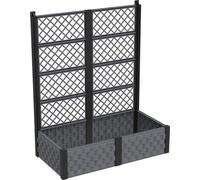 Unyqoos® : Plate-bande surélevée avec treillis – idéale pour balcon, terrasse et jardin, résistante aux intempéries, extensible, avec protections d'angle, montage facile