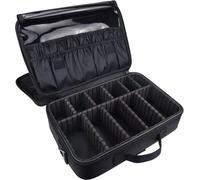 Unyqoos® : Pochette organisateur de maquillage en nylon résistant à l'eau, dimensions 34,5 x 24 x 11 cm – spacieuse avec des séparateurs réglables, un compartiment élastique pour les pinceaux et une b
