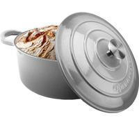 Unyqoos® - Poêle à braiser en fonte émaillée avec couvercle, diamètre 24 cm – Cocotte/faitout pour tous types de plaques de cuisson, y compris l'induction, également utilisable comme moule à pain
