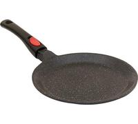 Unyqoos® Poêle à crêpes de 24 cm – poignée amovible, aluminium moulé, revêtement antiadhésif effet pierre sans , couleur grise, compatible avec tous les types de plaques de cuisson, y compris l'induct