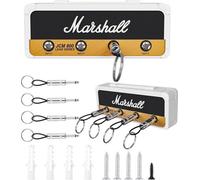 Unyqoos® Porte-clés mural Marshall – Porte-clés pour guitares vintage JCM800 avec 4 supports, noir et blanc, cadeau pour les passionnés de musique