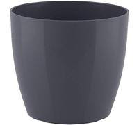 Unyqoos® Pot rond pour fleurs, 36 cm, anthracite – pot de culture moderne fabriqué à partir de matériaux de haute qualité, idéal pour l'intérieur et l'extérieur, pour le salon et la terrasse