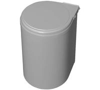 Unyqoos® Poubelle automatique de 13 litres, grise – à fixer sur la porte d'un meuble (à partir de 400 mm), en plastique, ouverture automatique du couvercle, bac intérieur amovible, idéale pour la cuis