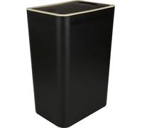 Unyqoos® Poubelle compacte noire de 12 litres – design élégant, dimensions 34 x 25,5 x 17 cm, en polyéthylène, couvercle à charnière, étanche aux odeurs, transportable à une main, idéale pour la cuisi