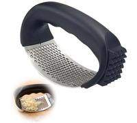 Unyqoos® : presse-ail multifonctionnelle ergonomique en acier inoxydable, adaptée au lave-vaisselle, compacte (11 x 5,1 x 7,1 cm), avec système de suspension, idéale pour l'ail, le gingembre et les po