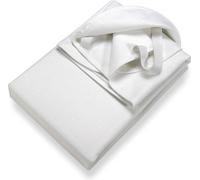 Unyqoos® – Protège-matelas en molleton, 100% coton, blanc, 160 x 200 cm, avec bande de fixation élastique