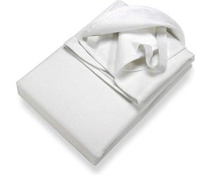 Unyqoos® – Protège-matelas en molleton, 100% coton, blanc, 160 x 200 cm, avec bande de fixation élastique
