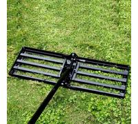 Unyqoos® – Râteau de jardin robuste, doté d'un cadre en acier, avec une lame de 75 x 25 cm et une tige amovible de 1,9 m pour faciliter le nivellement de la pelouse, de la terre et du sable
