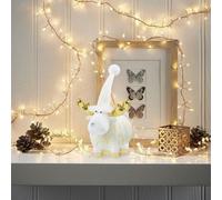 Unyqoos® : Renne en peluche avec bonnet de Noël, 30 cm – peluche douce et lavable, base lestée pour une stabilité optimale, décoration de Noël à poser