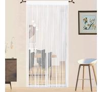 Unyqoos® – Rideau anti-insectes pour porte – 90 x 200 cm, blanc, 1 pièce | Moustiquaire pour intérieur et extérieur, séparateur de pièce décoratif et découpable