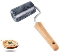 Unyqoos® Rouleau à pâtisserie en marbre – 100% marbre naturel, antiadhésif, cadre en acier inoxydable, douilles en nylon, manche ergonomique en bois de hêtre – Idéal pour les gâteaux, les biscuits et