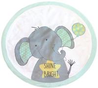 Unyqoos® Runde, tapis de jeu polyvalent pour chambre de bébé – surface en sherpa ultra-douce, vert menthe/crème, motif éléphant, rembourrage épais et hypoallergénique