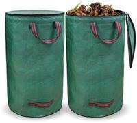 Unyqoos® Sac de jardin 120 L – pliable et étanche, tissu en polypropylène, résistant à la déchirure, avec de longues poignées de transport renforcées